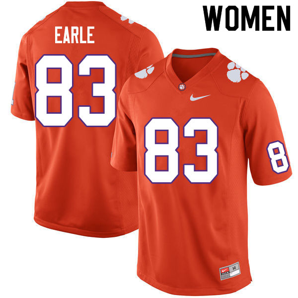 Women #83 Hampton Earle Clemson Tigers College Football Jerseys Sale-Orange